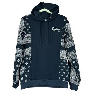 Dogg Supply by Snoop Dogg Hoodie Men Size S Black White Paisley Urban Sweatshirt